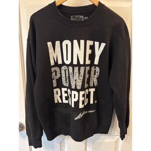 Million Dolla Motive Mens Money Power Respect Sweatshirt Black Graphic ~ Size M